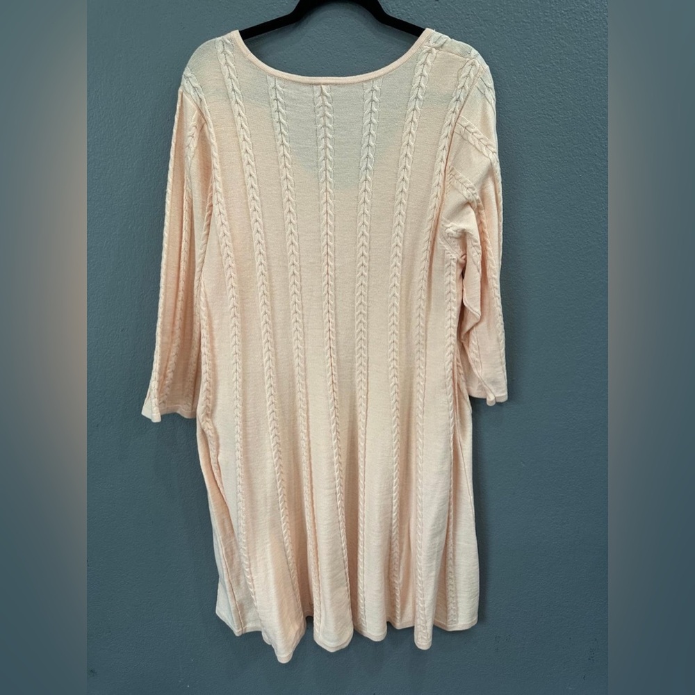 Torrid Acas blush Cable Knit Sweater Dress Size 3(3X) Pink Peach (22/24) NWT - Picture 4 of 5